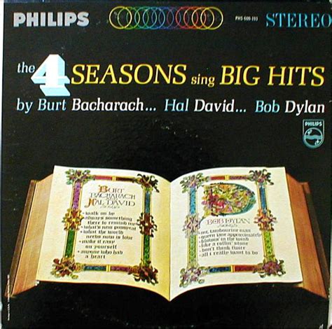 The 4 Seasons The 4 Seasons Sing Big Hits By Burt Bacharach Hal