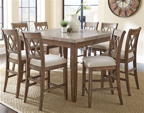 Franco Square Marble Top Counter Height Dining Room Set From Steve