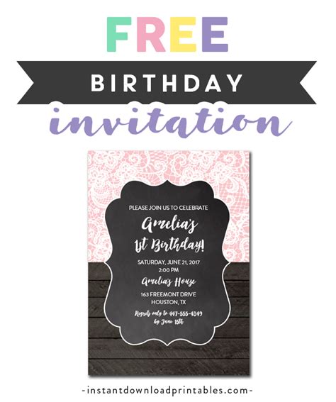 Free Editable Birthday Invitation Templates Printable