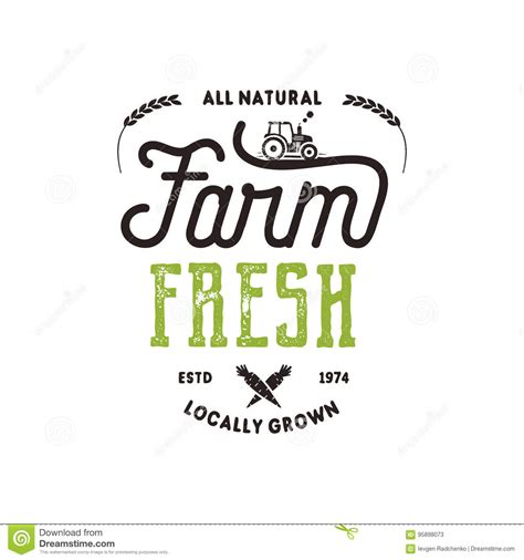 Farmers Market Typography Badge Fresh And Local Product Logo Template