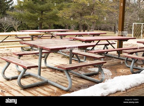 Empty Wet Picnic Table Hi Res Stock Photography And Images Alamy