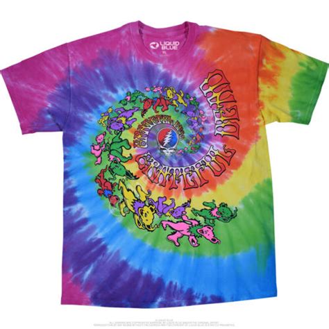 Grateful Dead Spiral Bear T Shirt Tie Dye M L Xl Trippy Hippie Swae Lee