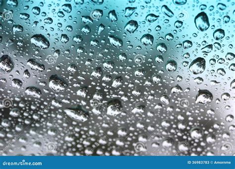 Raindrops On Tinted Glass Stock Photos Image 36983783