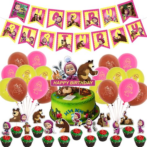 Buy Masha And The Bear Birthday Party Supplies Lovely Little Cute Girl