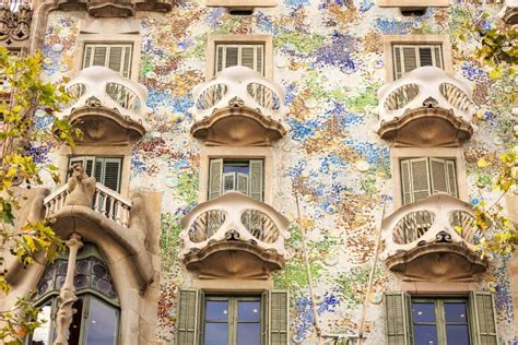 Casas Batllo Por Antoni Gaudi Em Barcelona Spain Foto De Stock