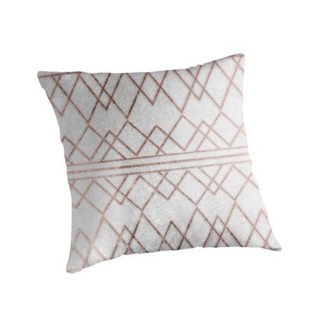 Chic Modern Faux Rose Gold Geometric Triangles Throw Pillow For Sale