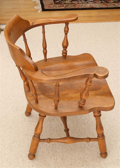 Vintage Ethan Allen Early American Captians Chair Ebth