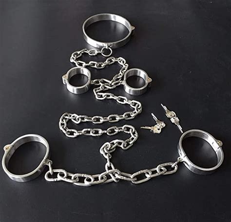 Vbeml Shirt Stainless Steel Cuffs Bondage Kit Collar Sexthandcuffs For