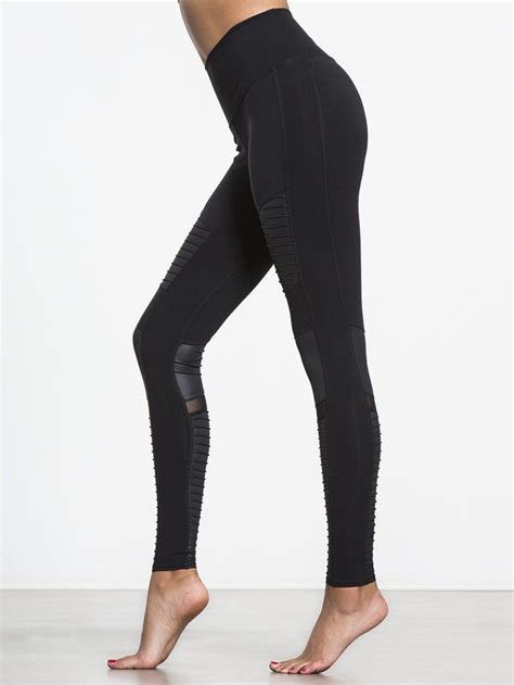 High Waisted Moto Legging In Black By Alo Yoga From Carbon38 Cute