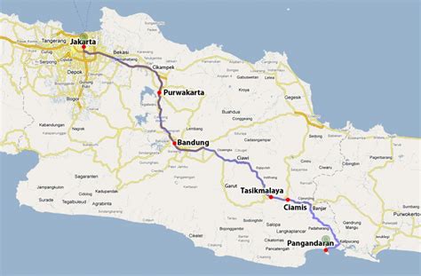 Map Jakarta Ke Pangandaran Maps Of The World