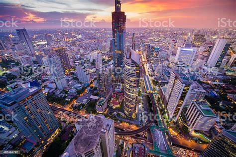 Panoramic View Of Urban Landscape In Bangkok Thailand Stock Photo ...