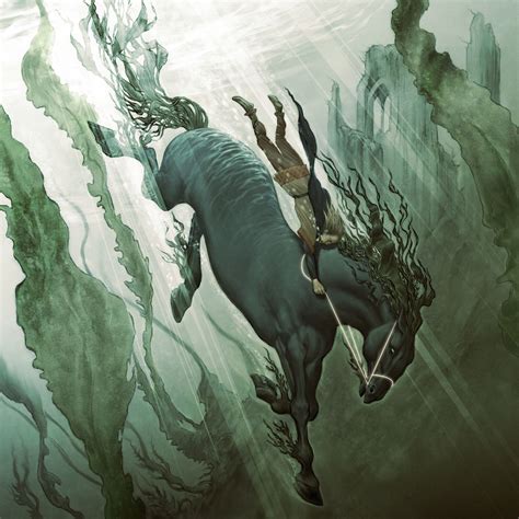 Underwater Struggle Kelpie Horse Mythological Creatures Fantasy