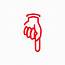 Arrow06 Down Arrow Red Hand Point Finger Icon 256x256 