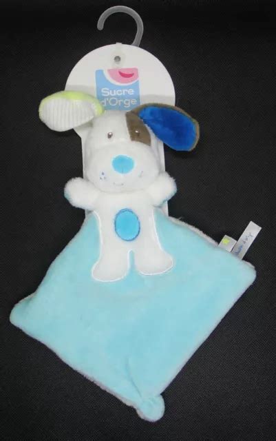 Doudou Plat Chien Bleu Blanc Sucre D Orge Neuf Eur Picclick Fr