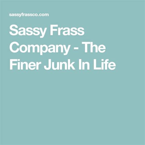 sassy frass company the finer junk in life life sassy company