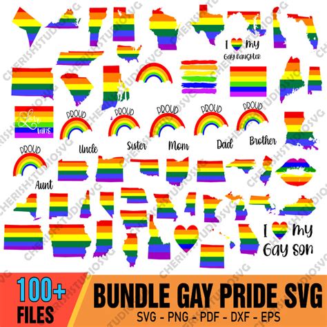 100 Lgbt Pride Bundle Svg Lgbt Svg Rainbow Svg Heart Rainbow Svg