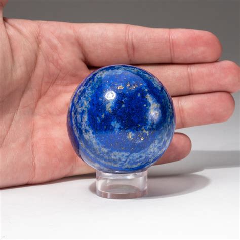 Genuine Polished Lapis Lazuli Sphere With Acrylic Display Stand 212g