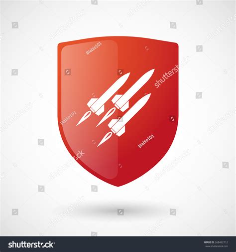 Illustration Shield Icon Missiles Stock Vector Royalty Free 268492712