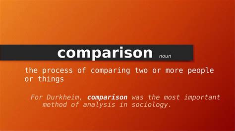 Comparisons Meaning