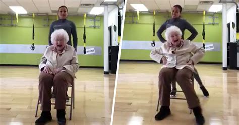 93 year old woman loves working out in viral video