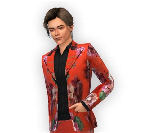 Gucci Fw 2015 Floral Suit Sims Sims 4 Sims 4 Cc
