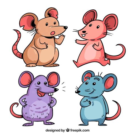 Free Vector Hand Drawn Mice Collection