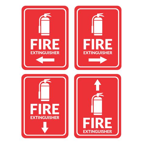 Red Fire Extinguisher Label Set For Stickers Fire Extinguishers Notice 3532174 Vector Art At
