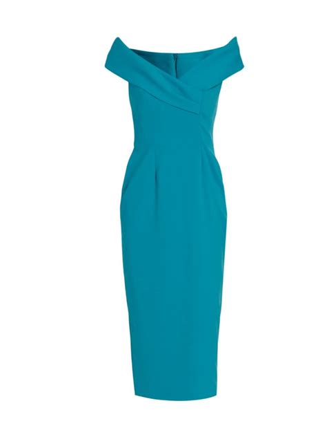 Catherine Regehr Women S Portrait Neck Sheath Dress In Turquoise Modesens