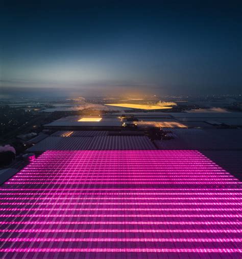 The Ever Present Glow Of Led Greenhouses Documented By Aerial