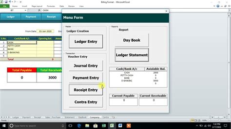 Daily Accounting Software In Excel VBA Userform In Hindi Ledger Payment Receipt Journal