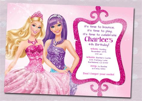 7 year old birthday invitation wording; Barbie Birthday Invitation Templates | Barbie invitations ...