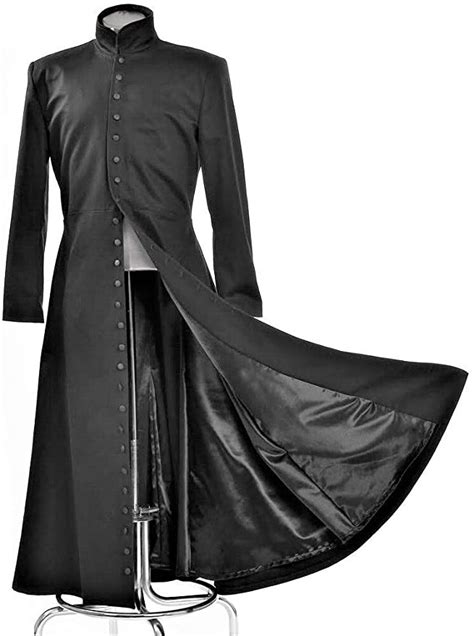 Amazon Com Gothic Master Neo Cosplay Costume Black Long Trench Coat