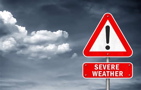 Severe Weather Road Sign Warning Stock Illustration Download Image