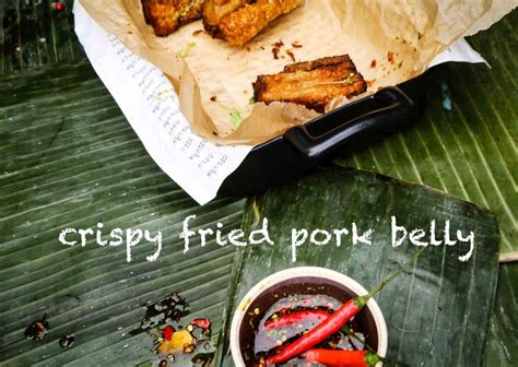 Thai Style Crispy Fried Pork Belly With Dipping Sauce Fried Pork Belly Pork Belly Fried Pork