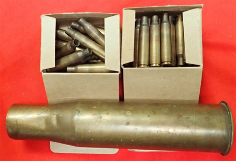 Ww2 Us 37mm M16 Shell Casing And Two Boxes Brass Shell Cases For