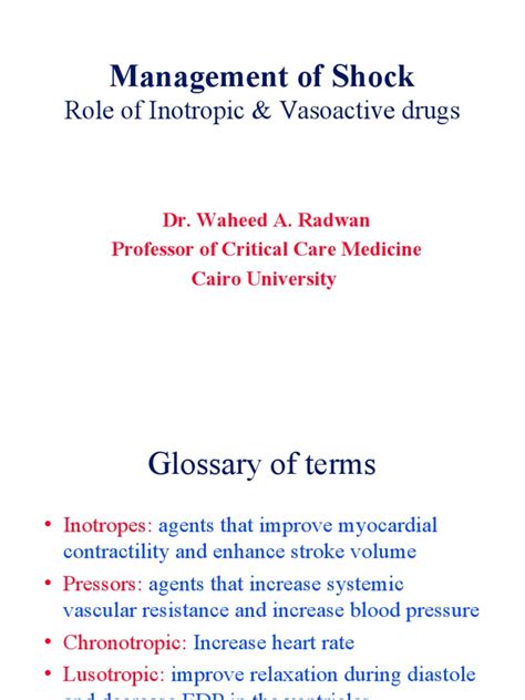 Vasoactive Drugs