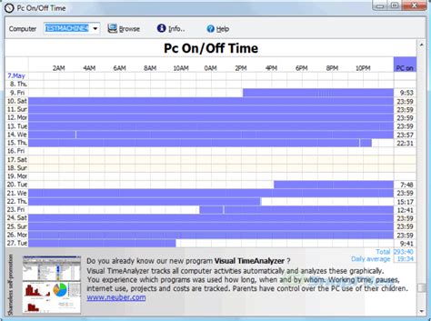 To get a more accurate picture of how much time you spend online, you can use screen time across all of your devices. PC On/Off Time - monitor computer on/off history