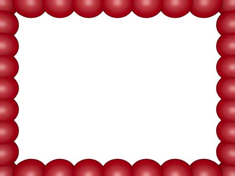 Red Pink Bubbly Pearls Rectangular Powerpoint Border 3d Borders