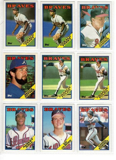 1988 Topps Major Leagues Baseball Cards Atlanta Braves Set Of Etsy