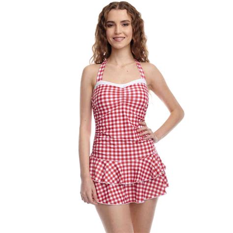 Pussy Deluxe Pussy Deluxe Badeanzug Red Plaid Rot Attitude Deutschlan