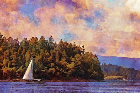 Sailing On The Sunshine Coast Mixed Media By Peggy Collins Fine Art