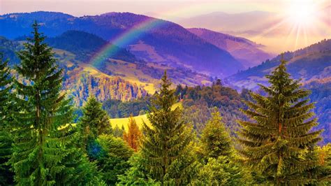 Rainbow Over Mountains Hd Wallpaper Background Image 1920x1080