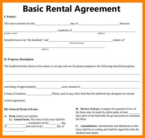 basic rental agreement fillable merrychristmaswishesinfo