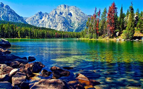 Download Awesome Lake With Mountain Wallpaper For Desktop By