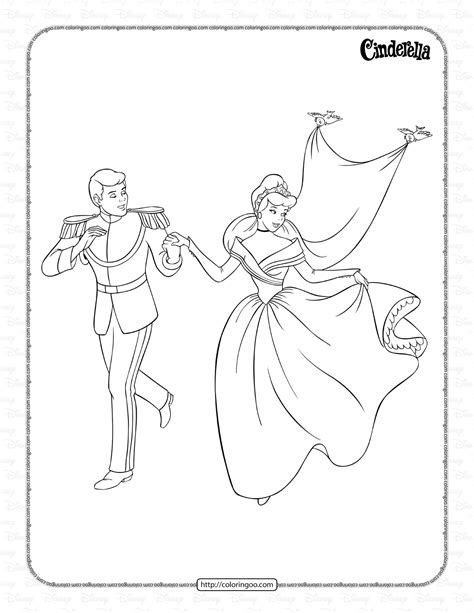 Printable Cinderella PDF Coloring Pages