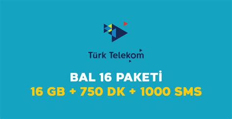 Türk Telekom Bal 16 16 GB 750 DK 1000 SMS Mobil Bul