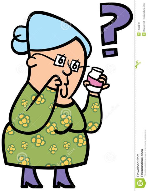 Senior Lady Confused Stock Vector Illustration Of