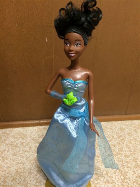 Barbie Doll Disney Princess Tiana Just One Kiss Talk Light Aa African