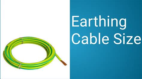 Earthing Cable Size Formula Youtube