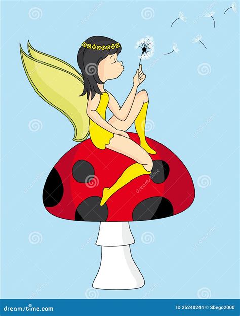 Fairy Blowing Dandelion Stock Vector Illustration Of Celestial 25240244